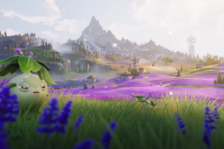 Lavender fields with a mountain in the distance
